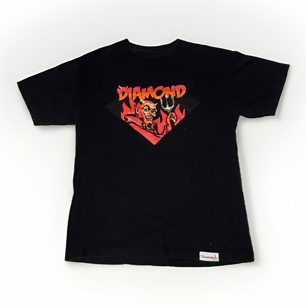 Men's Diamond Supply Co Logo Men Graphic "See You Soon" Black T Shirt Size Med